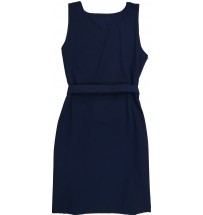 Pinafore Sekolah Rendah Perempuan -  Biru Tua (VISCOSE)